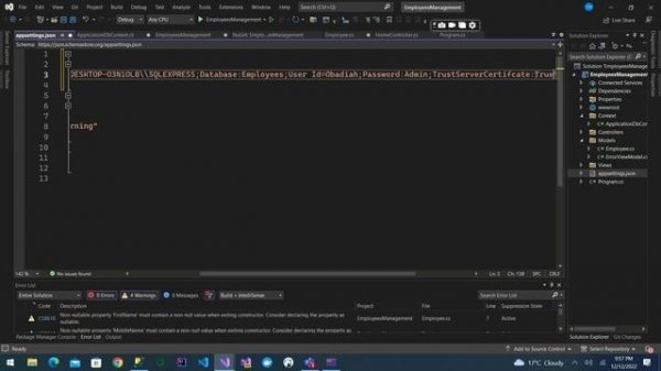 Create ASP.NET Core Web Application With SQL Server Database Connection and CRUD Operations