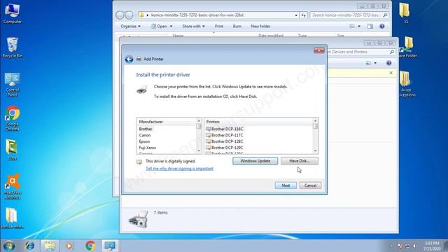 How to install Konica Minolta Bizhub 7255 / 7272 printer driver on Windows 7 32bit смотреть онлайн