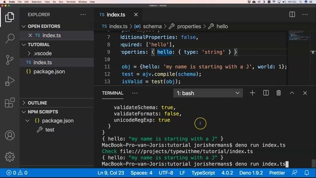 Validating JSON with ajv смотреть онлайн