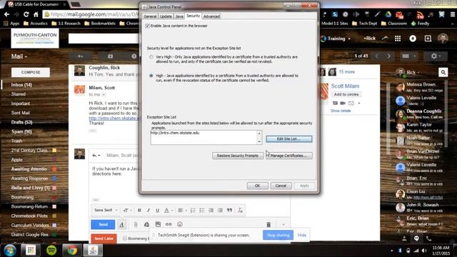 Adding sites to the Java Security Exception List смотреть онлайн