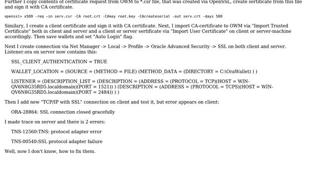 Mutual authentication via SSL Oracle 11g смотреть онлайн