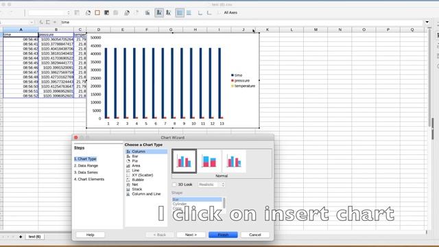bmp280 data chart in Libreoffice смотреть онлайн