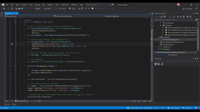 Using appsettings.json in .NET Core Console Applications // Environments смотреть онлайн