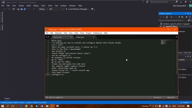 Install and Configure OpenCV with Visual Studio ( solution for problem with opencv_world310d.dll) смотреть онлайн