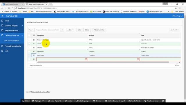 Criando Gride Interativo Editável Opção Tabela Oracle APEX 5 - #19 смотреть онлайн