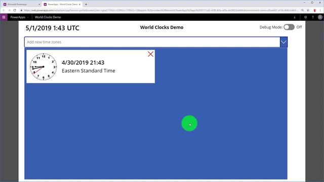 PowerApps World Clock Demo Part 1