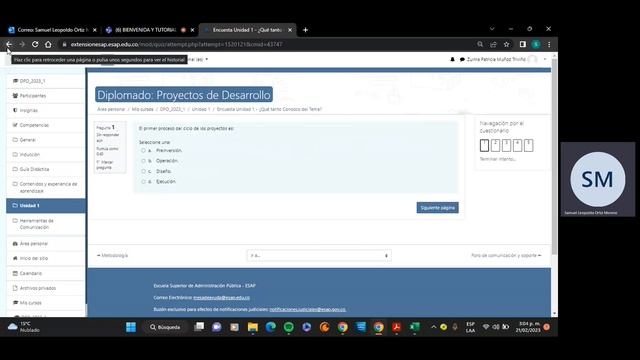 BIENVENIDA Y TUTORIAL DIPLOMADO VIRTUAL EN PROYECTOS DE DESARROLLO FEB 2023 (ESAP VIRTUAL) смотреть онлайн