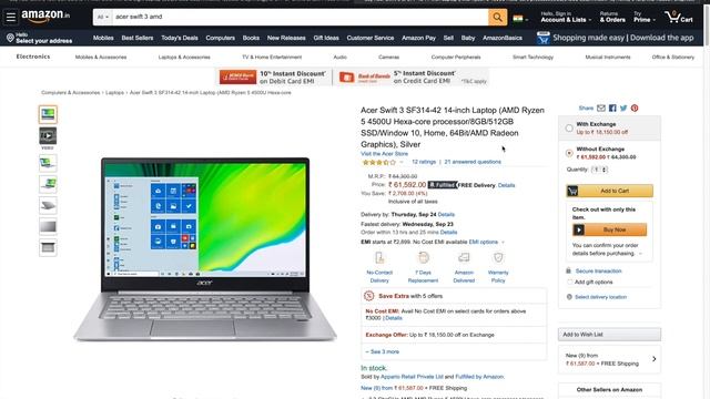 Acer Swift 3 Intel Core i5 vs AMD Ryzen 4500U | Laptop for students and programmers смотреть онлайн