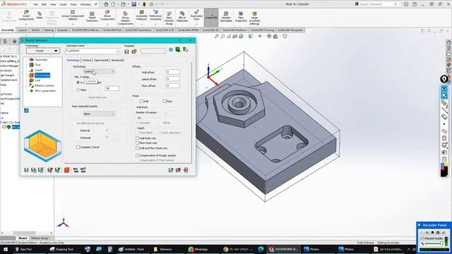 SolidCAM 9# Open Pocket - עבוד גס смотреть онлайн