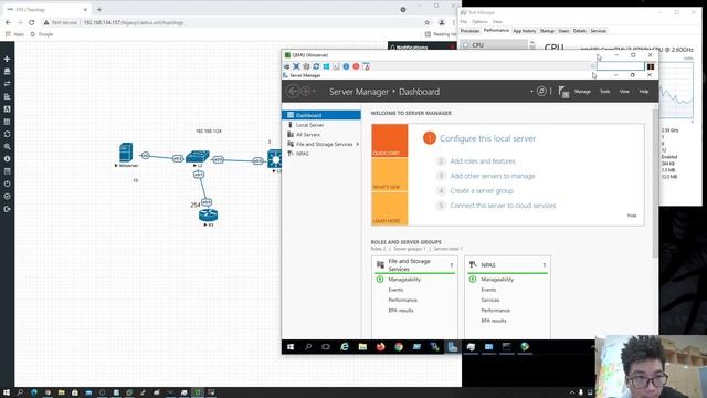 Eve-ng Lab : Windows 2016 AAA Radius Server authentication Cisco devices смотреть онлайн