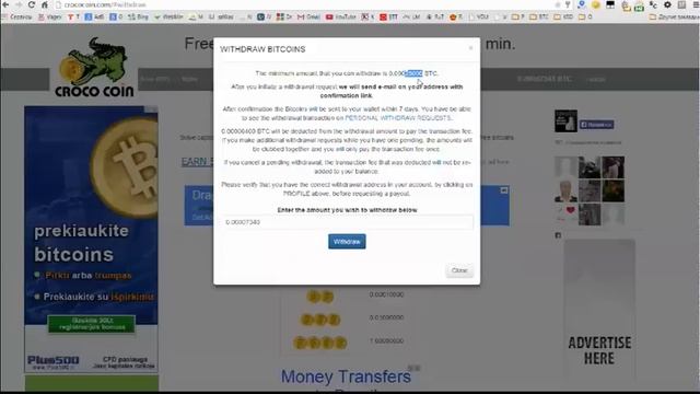 BTC краны - CrocoCoin, 11 Мая 2015г. смотреть онлайн