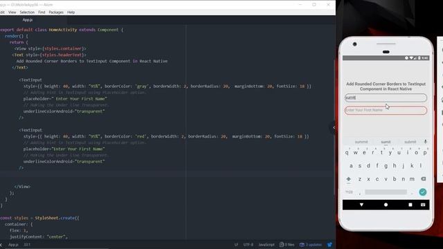 Add Rounded Corner Borders to TextInput Component in React Native смотреть онлайн