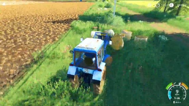 Farming Simulator 2019. Yanova Valley. Grain harvesting; we bring bales. смотреть онлайн