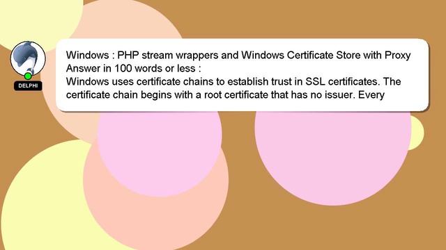 Windows : PHP stream wrappers and Windows Certificate Store with Proxy смотреть онлайн