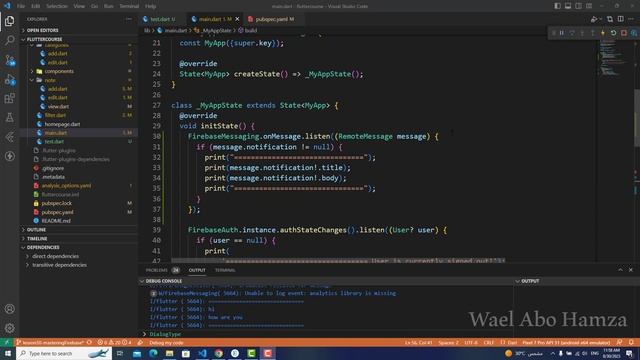 38 - Foreground messages onMessage ( flutter with firebase 2023 ) смотреть онлайн