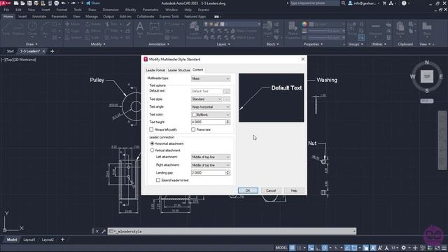5-5 How to Insert and Modify Leaders in AutoCAD (AutoCAD 2023) смотреть онлайн