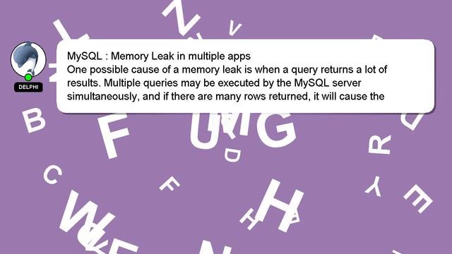 MySQL : Memory Leak in multiple apps смотреть онлайн