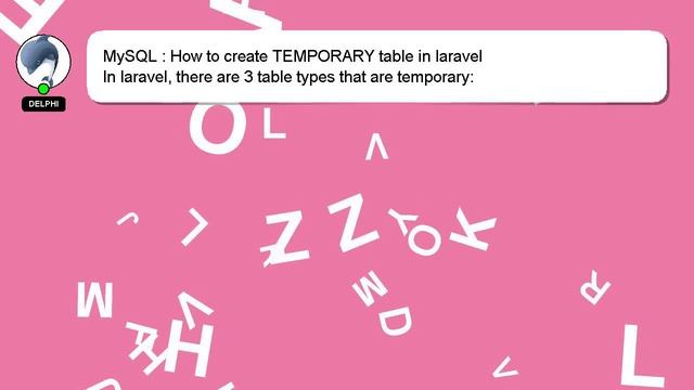 MySQL : How to create TEMPORARY table in laravel смотреть онлайн
