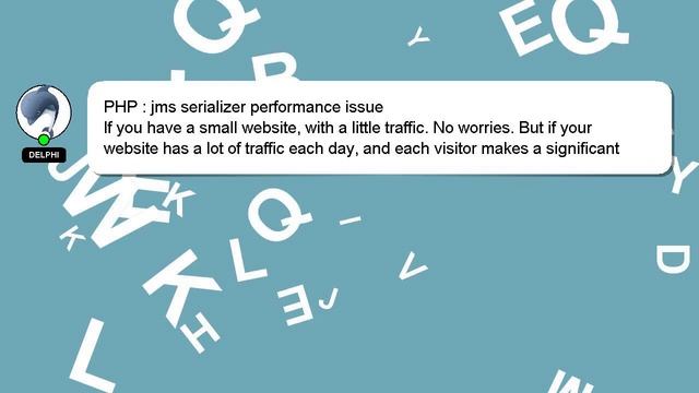 PHP : jms serializer performance issue смотреть онлайн