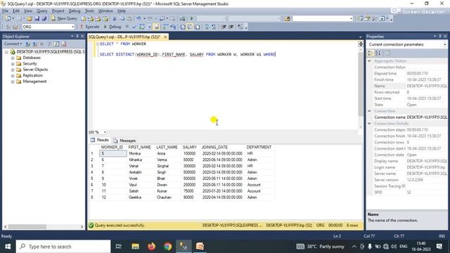 SQL query to get the details of employees who's salary are same смотреть онлайн