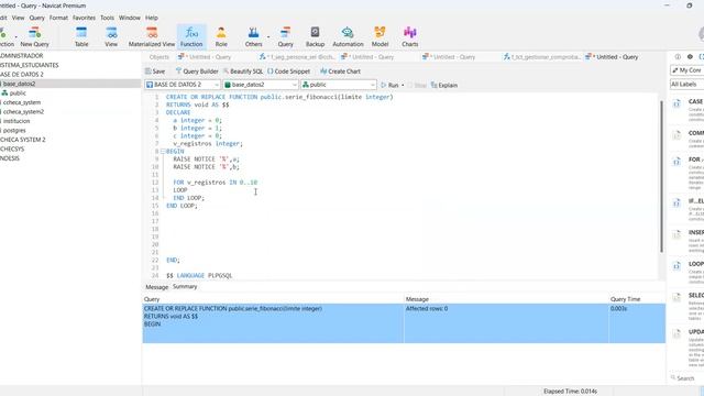 EJEMPLO DE RAISE NOTICE Y RAISE EXCEPTION (FIBONACCI) - PL/PGSQL BÁSICO смотреть онлайн