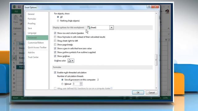 How to change the Gridlines color in Excel 2013 смотреть онлайн