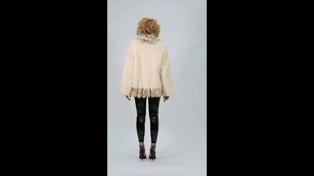 W362 - SAGA Pearl Mink Fur Jacket with Lynx Fur Sections Trim смотреть онлайн