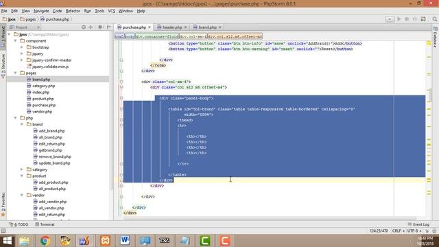 Point of sales system Using Ajax jQuery PHP MySQL part 27 Purchase form creation continue смотреть онлайн