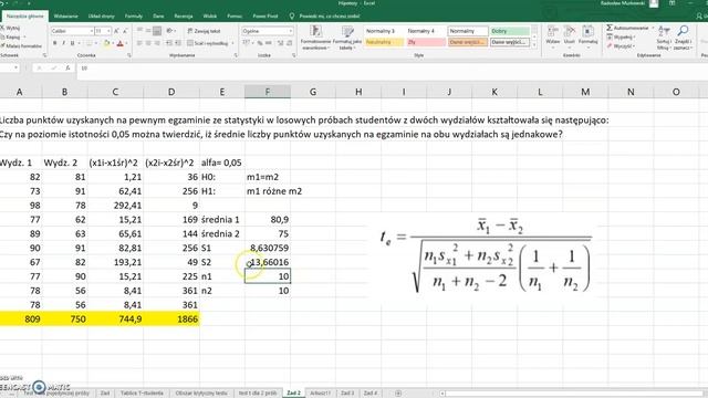 test t dla dwóch średnich смотреть онлайн