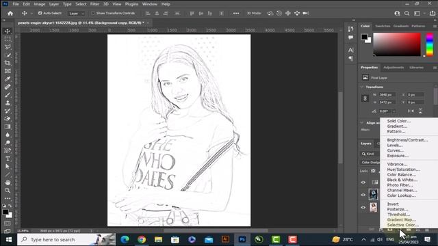 How to convert an Image into a Pencil Sketch in Photoshop | Photoshop Pencil Sketch Effect tutorial смотреть онлайн