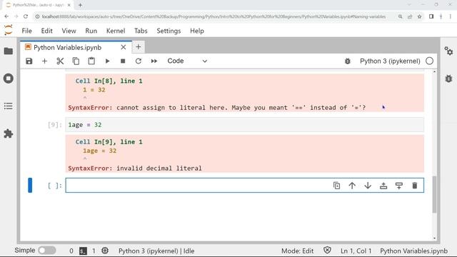 Python Variables | Intro to Python for Beginners #4 смотреть онлайн