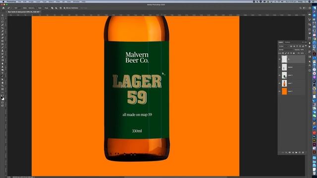 Placing a label on a bottle in Photoshop смотреть онлайн