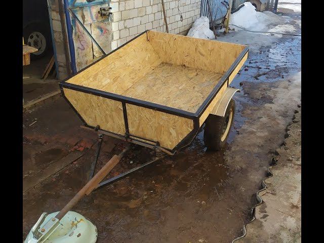 Самодельный одноосный прицеп для квадроцикла. смотреть онлайн