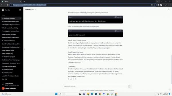pip install keyboard invalid syntax
