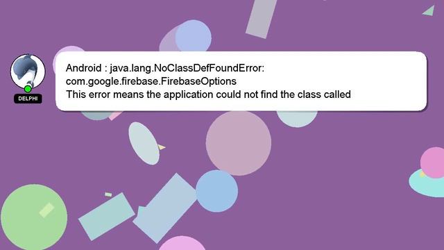 Android : java.lang.NoClassDefFoundError: com.google.firebase.FirebaseOptions смотреть онлайн