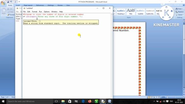 Python program to count the digits of entered number смотреть онлайн
