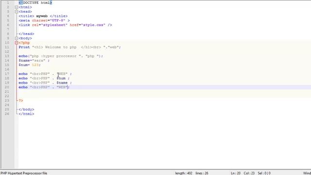 مادة ويب للمبتئين - 35 (PHP- gettype , echo two string) смотреть онлайн
