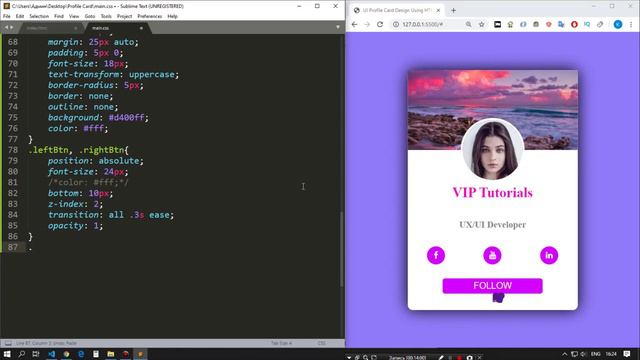 Profile card ui design || Profile Card Design | HTML & CSS & JavaScript #ProfileCard смотреть онлайн