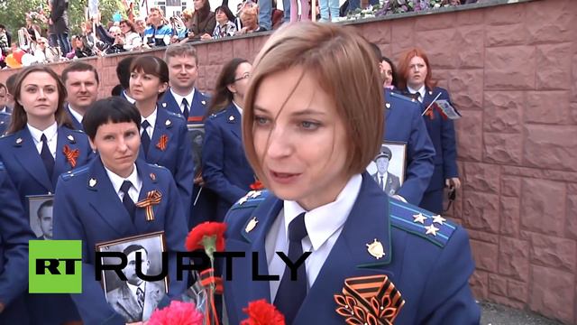 Прокурор РК Наталья Поклонская на Параде Победы 09.05.15 смотреть онлайн