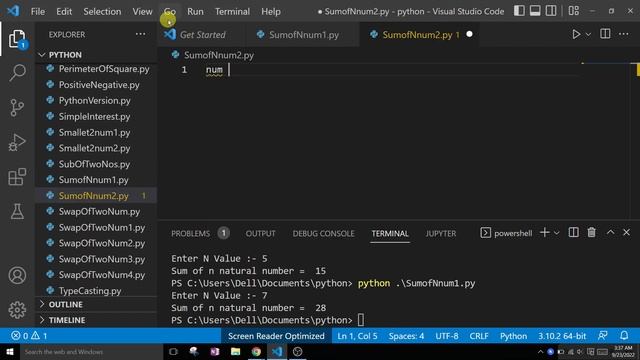 Python Program to Find Sum of First n Natural Numbers | Formula смотреть онлайн