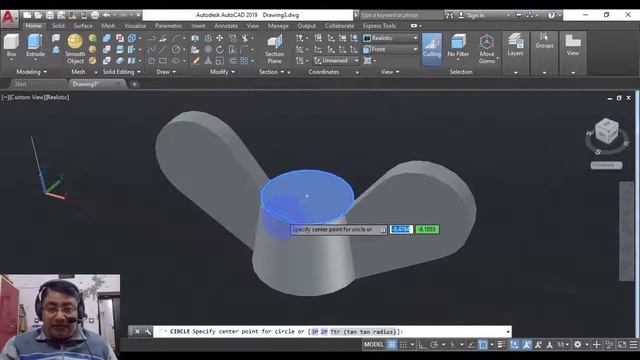 Wing Nut in AutoCAD 2019 in 3D in Hindi. смотреть онлайн