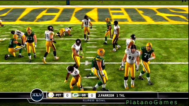 NFL 2010 Super Bowl XLV - Pittsburgh Steelers vs Green Bay Packers - 1st Qrt - Madden '11 - HD смотреть онлайн