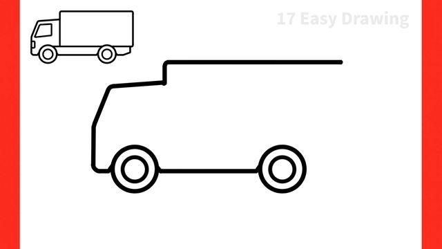 Drawing A TRUCK Easy / How To Draw Lorry Step By Step
