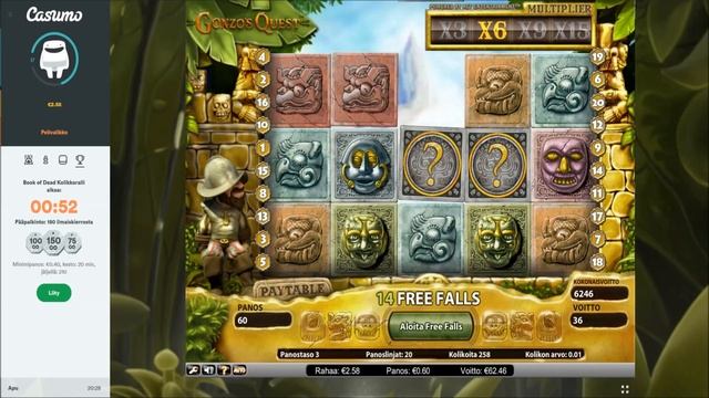HUGE WIN on Gonzo's Quest - 0.60€ bet смотреть онлайн