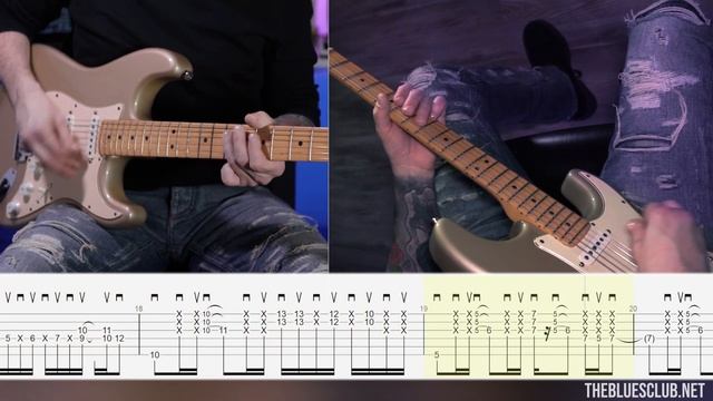 SUPER GROOVY FUNK BLUES Rhythm with POV and TABS ! смотреть онлайн