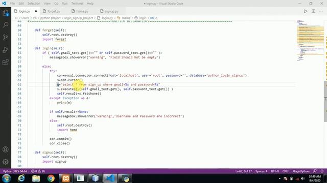 (Part-12) - Login sigup system project in python смотреть онлайн