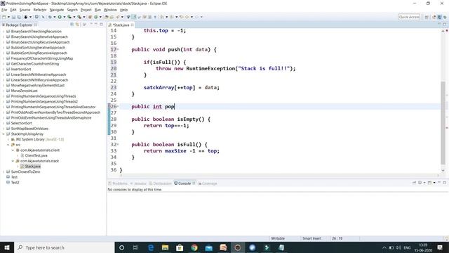 Stack implementation in java using array || Custom Stack implementation in java смотреть онлайн
