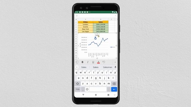 how to create line and column chart in Excel app on android mobile смотреть онлайн