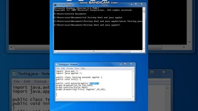 Java Applets #3-DrawOval Alternative Applet using bat files смотреть онлайн