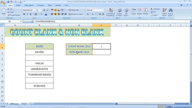 How to COUNT BLANK & NON BLANK cells in Excel - Tamil смотреть онлайн